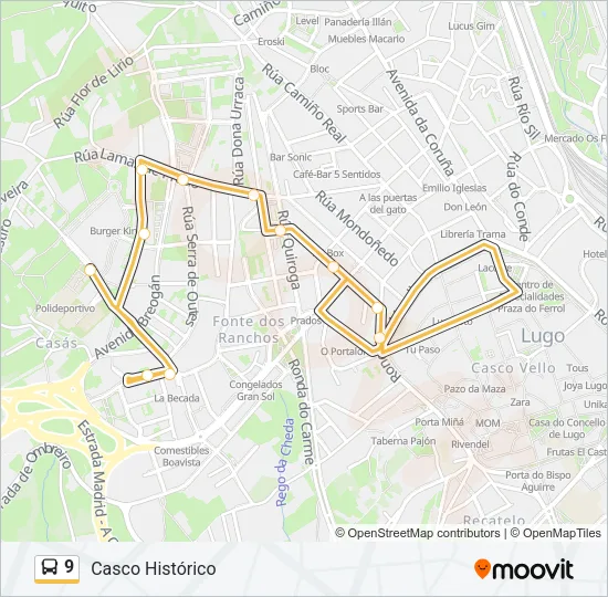 9 Bus Line Map