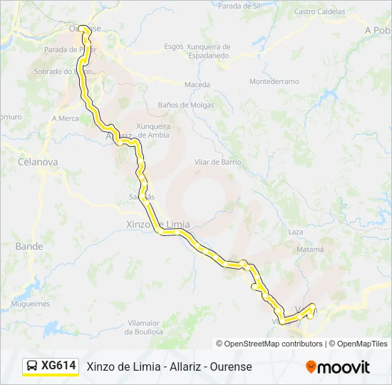 XG614 Bus Line Map