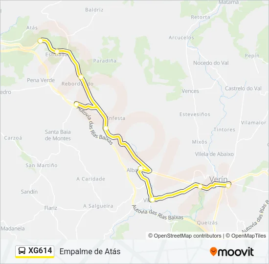 XG614 Bus Line Map