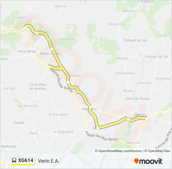 XG614 Bus Line Map