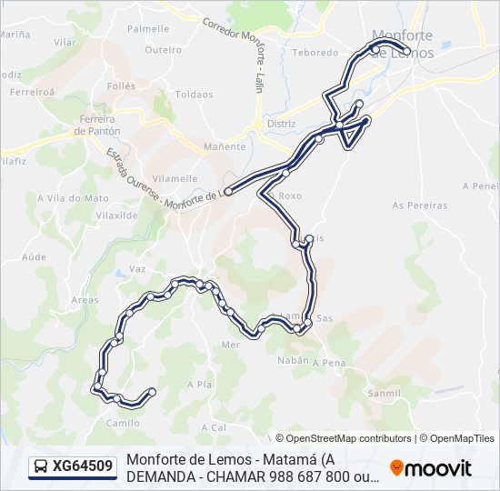 XG64509 bus Mapa de línia