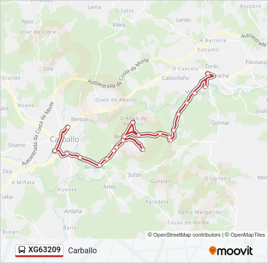XG63209 Bus Line Map
