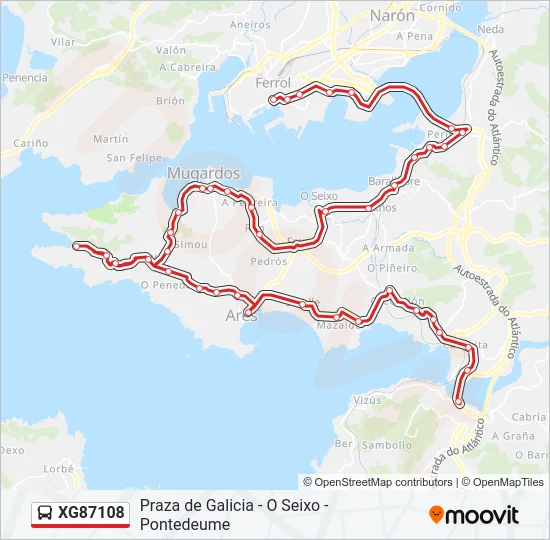 XG87108 Bus Line Map