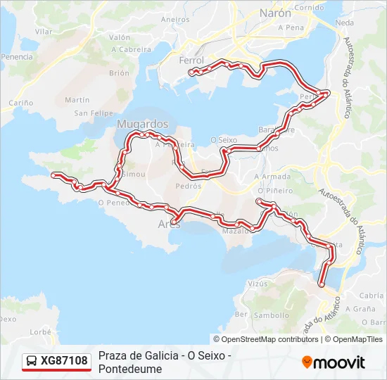 XG87108 Bus Line Map