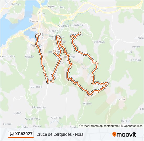 XG63027 bus Mapa de línia