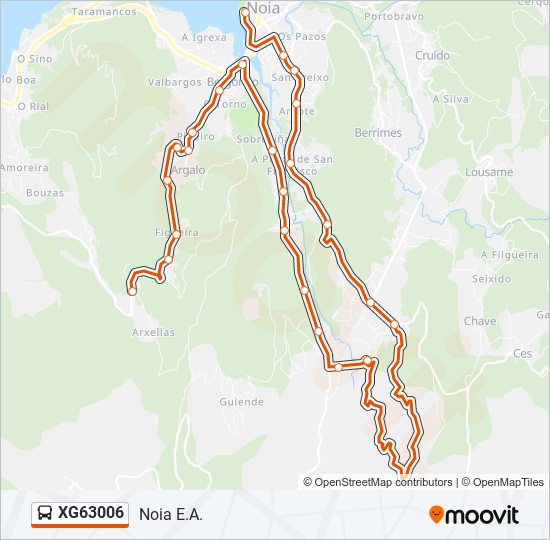 XG63006 bus Mapa de línia