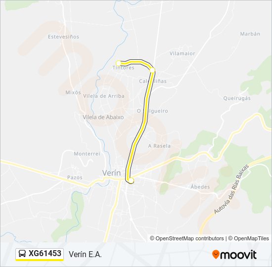 Mapa de XG61453 de autobús