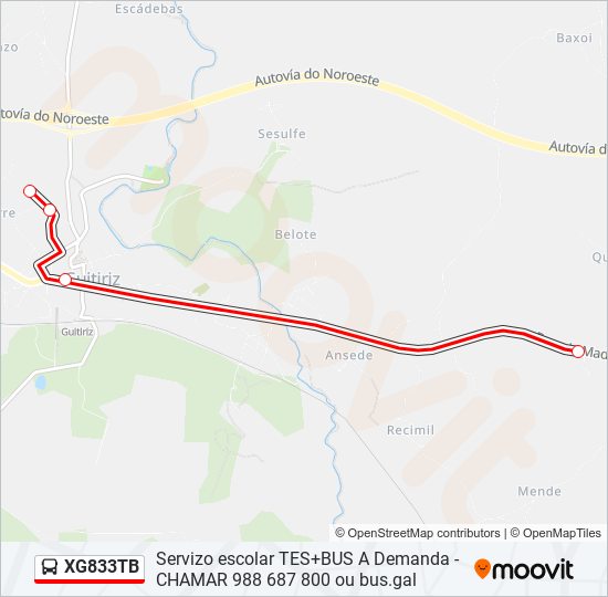 XG833TB bus Line Map