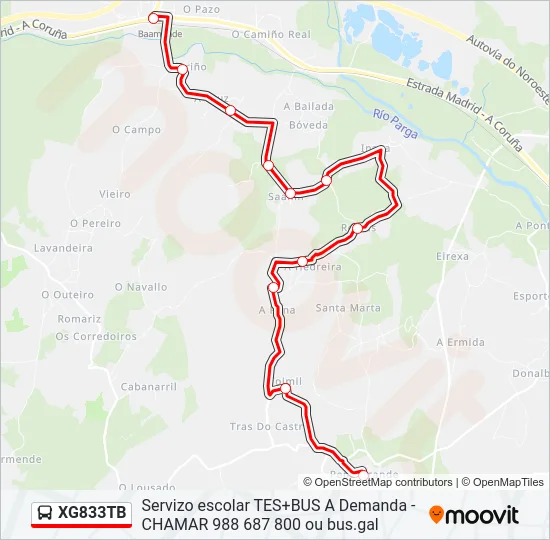 XG833TB Bus Line Map