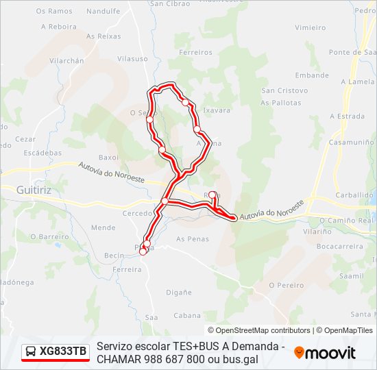 XG833TB bus Line Map