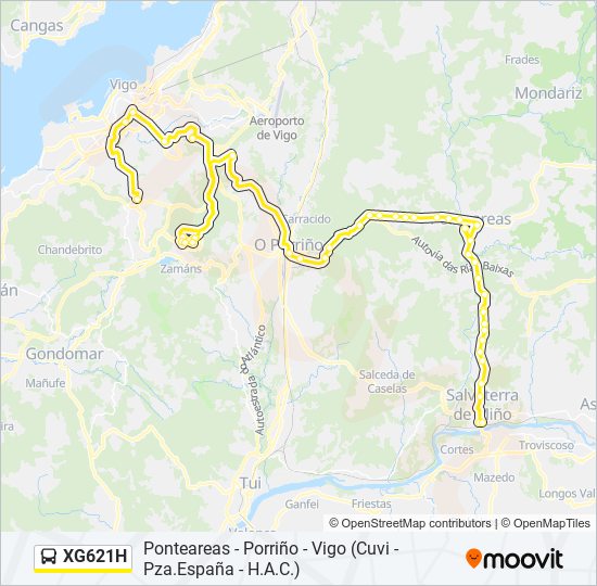 Mapa de XG621H de autobús