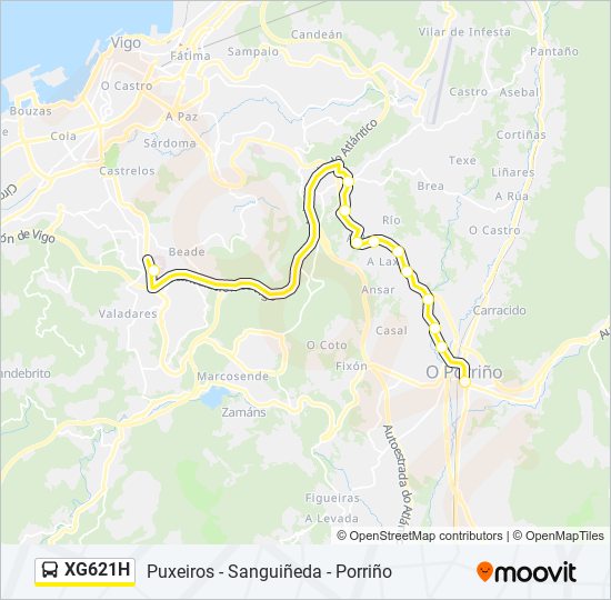 XG621H bus Mapa de línia