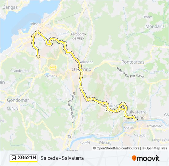 XG621H bus Mapa de línia