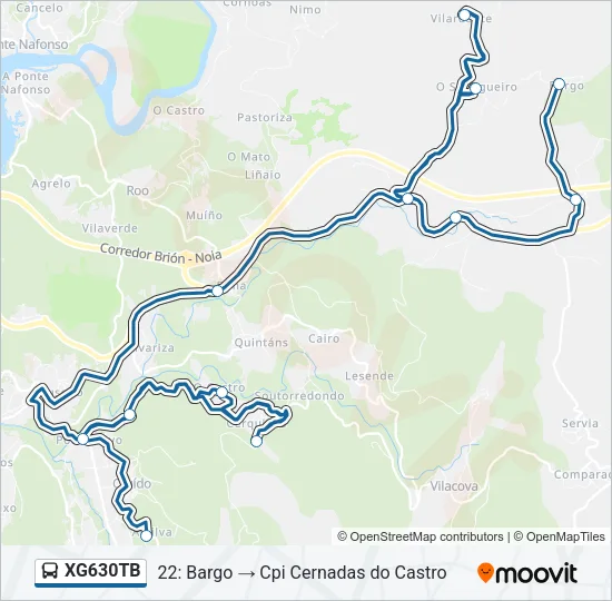 XG630TB Bus Line Map
