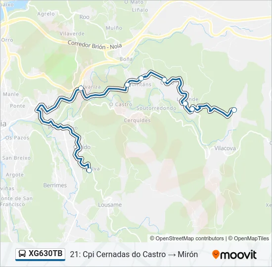 XG630TB Bus Line Map