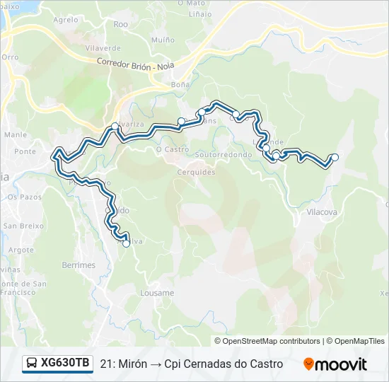 XG630TB Bus Line Map