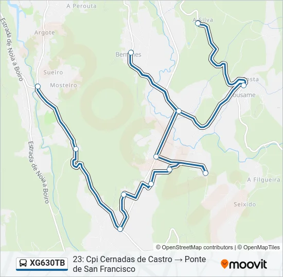 XG630TB Bus Line Map