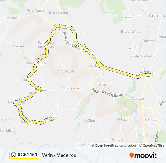 XG61451 bus Line Map