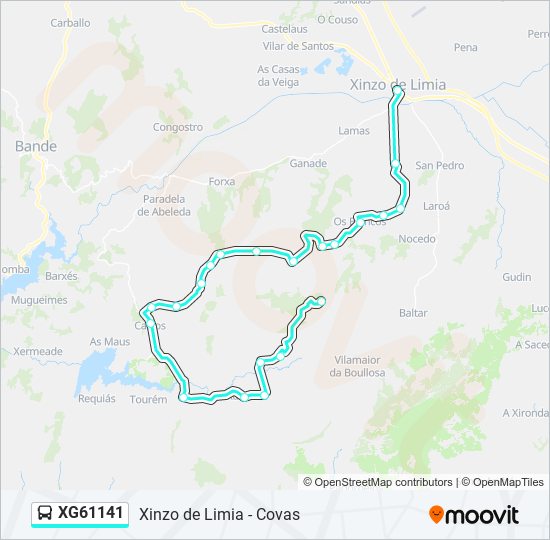 XG61141 bus Mapa de línia