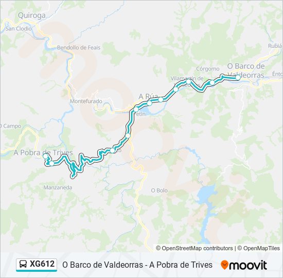 XG612 bus Line Map