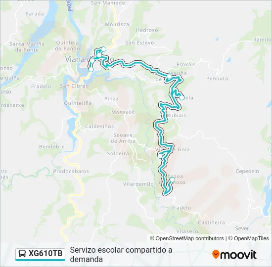 XG610TB bus Mapa de línia