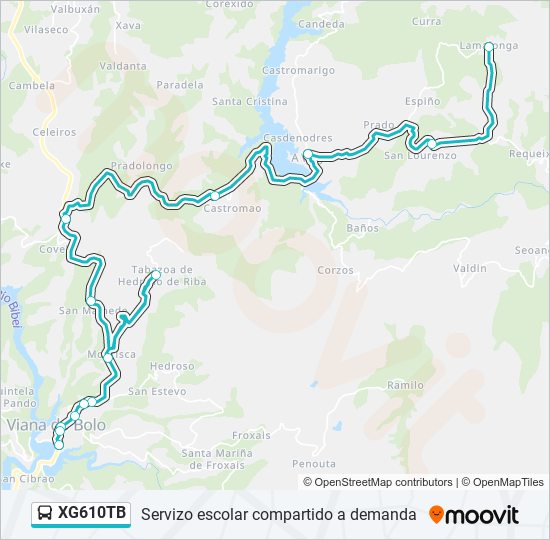 Mapa de XG610TB de autobús