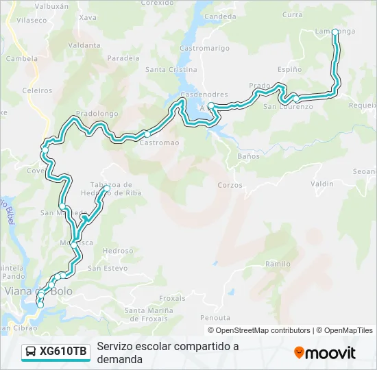 XG610TB bus Mapa de línia