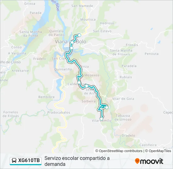 XG610TB bus Mapa de línia
