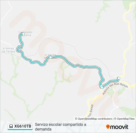 XG610TB bus Mapa de línia