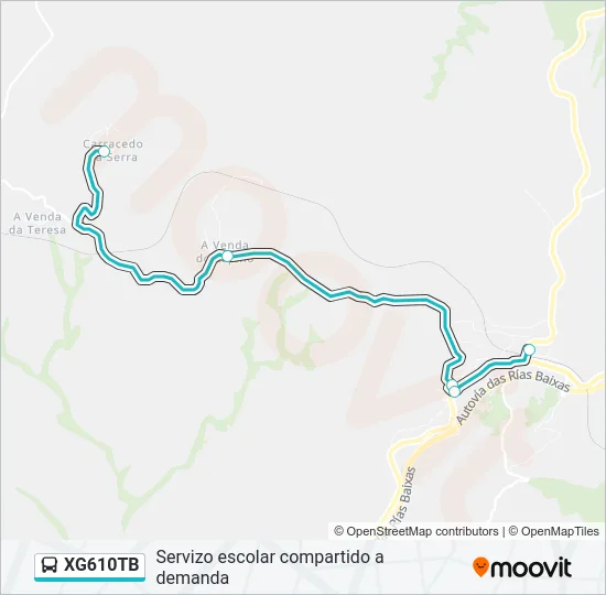 XG610TB bus Mapa de línia