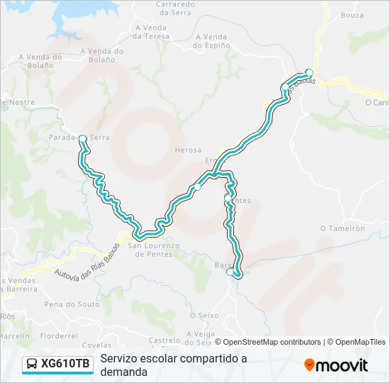 XG610TB bus Mapa de línia