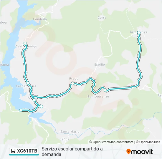 XG610TB bus Mapa de línia