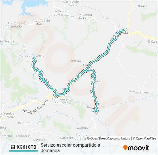 XG610TB bus Mapa de línia