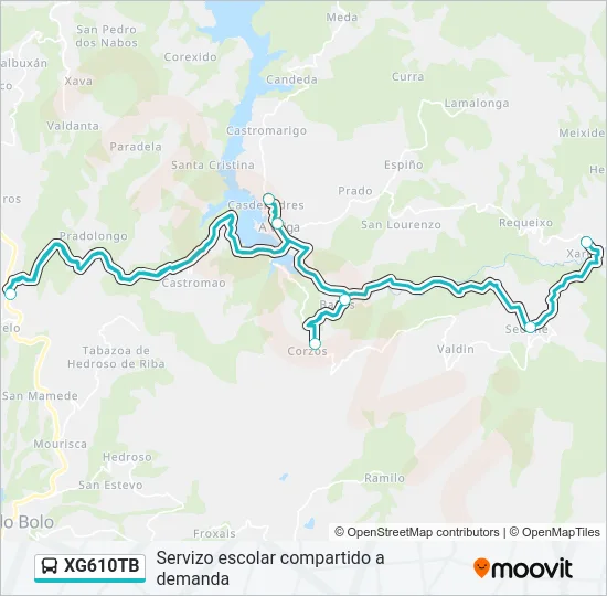 XG610TB bus Mapa de línia