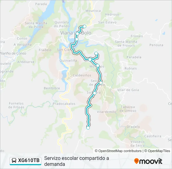 XG610TB bus Mapa de línia