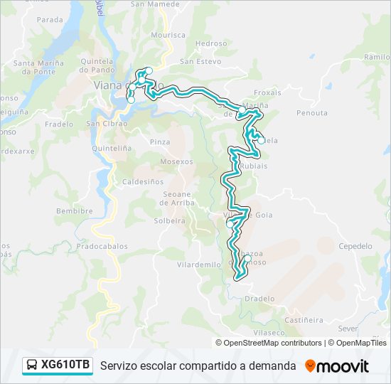 Mapa de XG610TB de autobús