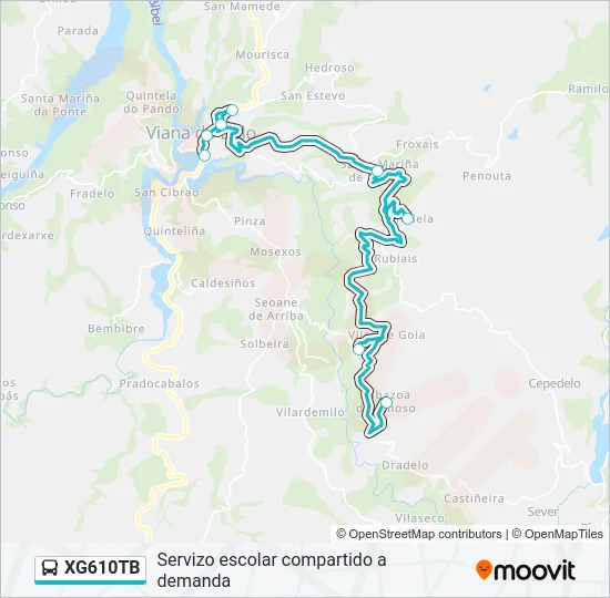 XG610TB bus Mapa de línia