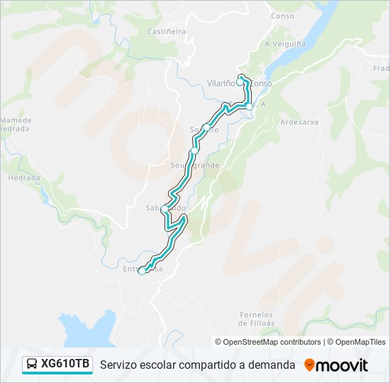 Mapa de XG610TB de autobús