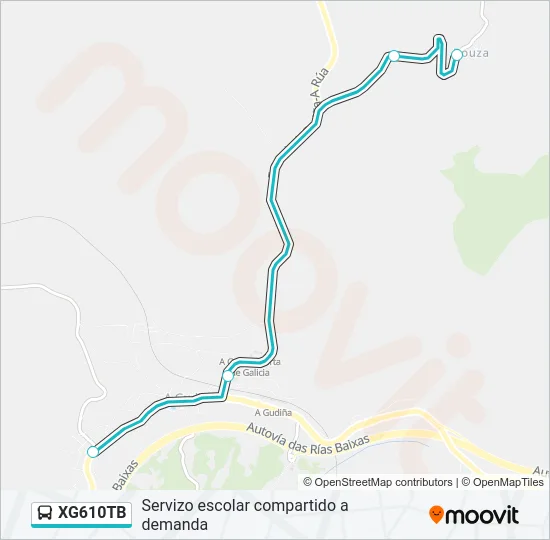 XG610TB bus Mapa de línia