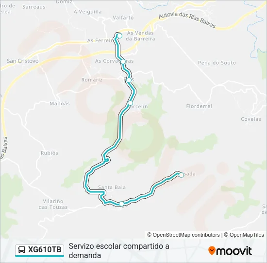 XG610TB bus Mapa de línia