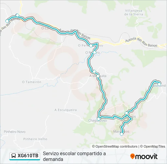 XG610TB bus Mapa de línia