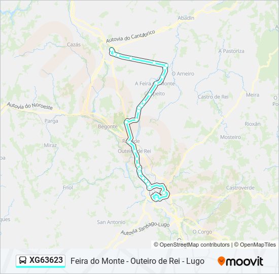 Mapa de XG63623 de autobús