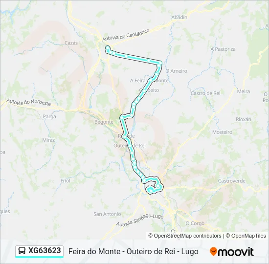 XG63623 bus Mapa de línia