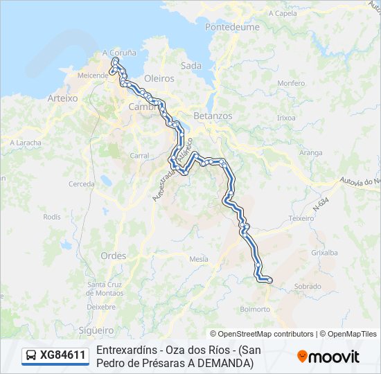 XG84611 bus Line Map