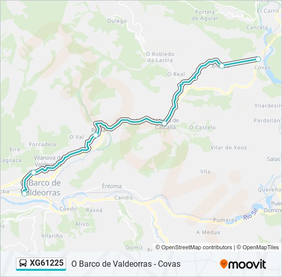 XG61225 bus Mapa de línia