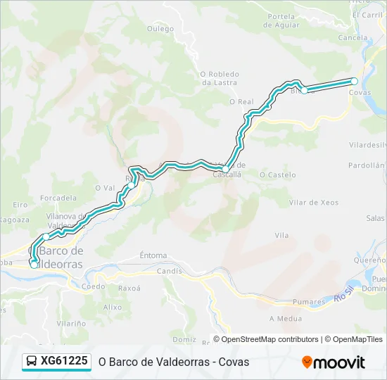 XG61225 bus Mapa de línia