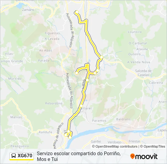 XG670 Bus Line Map