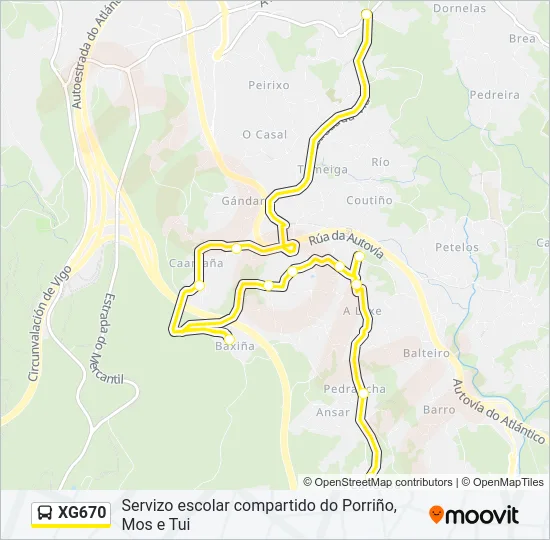 XG670 Bus Line Map