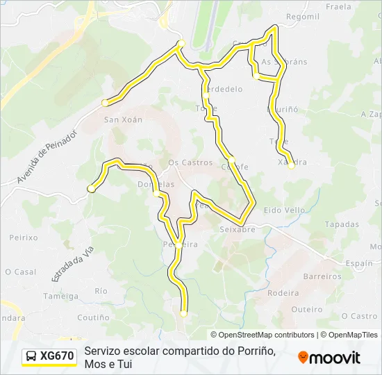 XG670 Bus Line Map