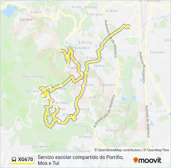 XG670 Bus Line Map